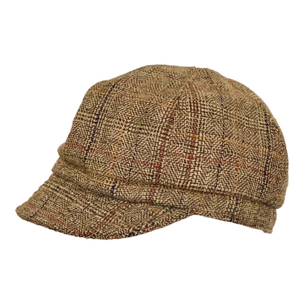 Vintage Unisex Adult Tweed Newsboy Cap 22 Inches Circumference